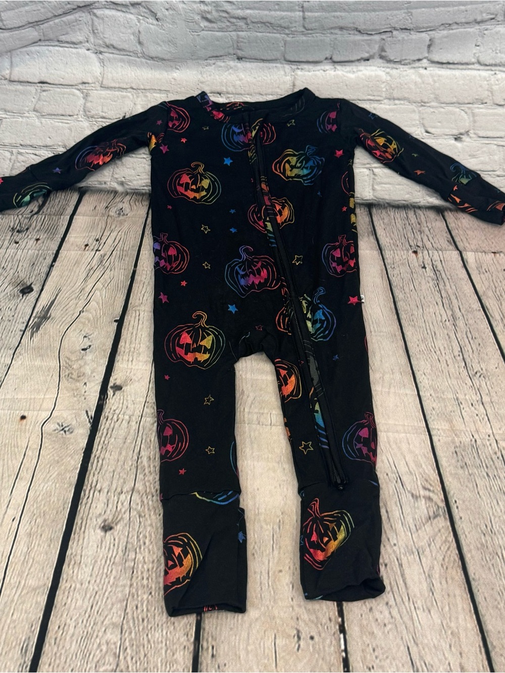 Birdie Bean Metallic Halloween Pumpkin Bamboo Zippie